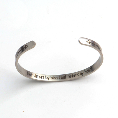 ODM Wrist Bangle Bracelet , C Shape Sterling Silver Bangles For Women