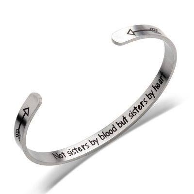 ODM Wrist Bangle Bracelet , C Shape Sterling Silver Bangles For Women