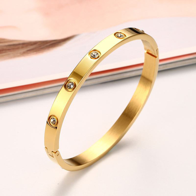 Endless Inlay Wrist Bangle Bracelet C open Highpolished 20g Weight 60mm